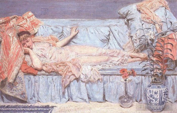 艾伯特·约瑟夫·摩尔 的油画作品 -  《百合花》