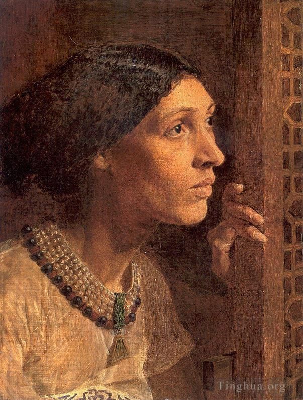 艾伯特·约瑟夫·摩尔 的油画作品 -  《西西拉的母亲望向窗外》