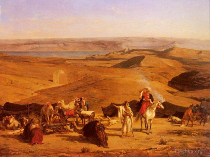 埃尔贝托·帕西尼 的油画作品 -  《沙漠营地》