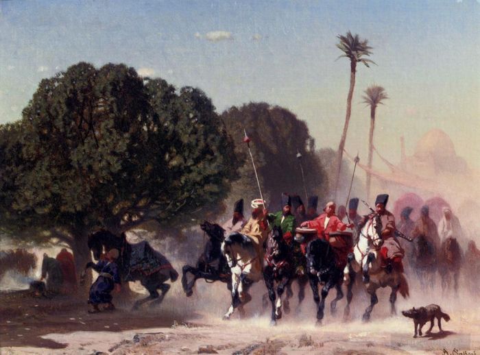 埃尔贝托·帕西尼 的油画作品 -  《骑兵卫队》