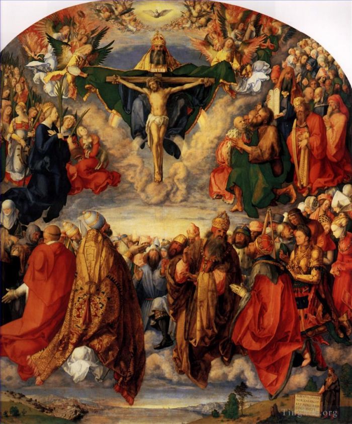 阿尔布雷特·丢勒 的油画作品 -  《三位一体的崇拜》