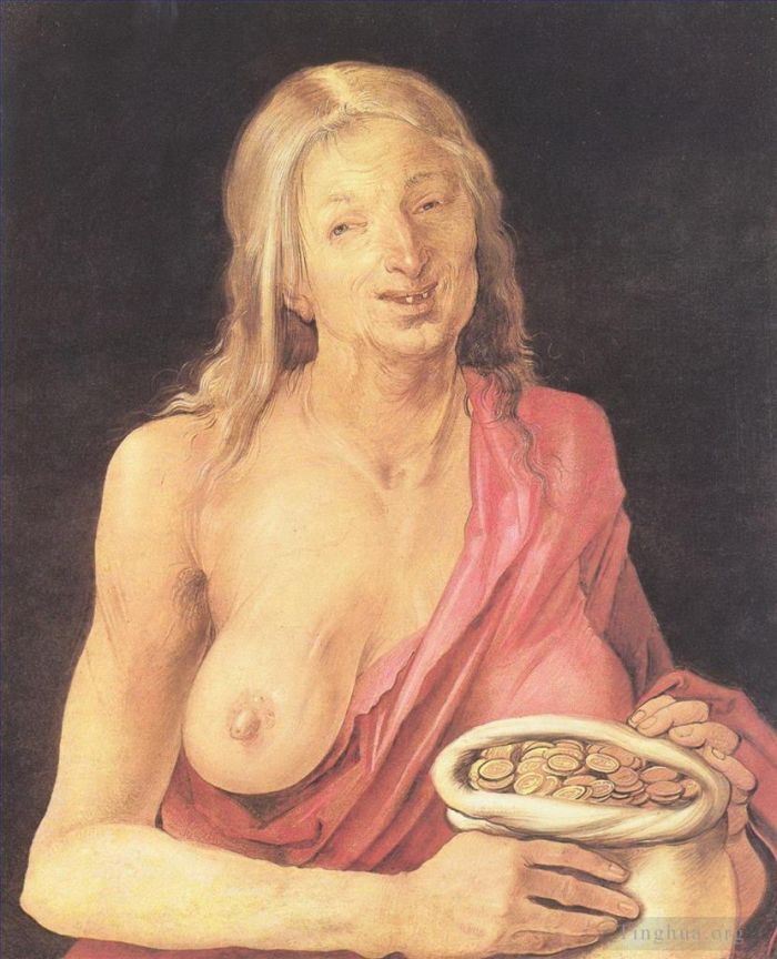 阿尔布雷特·丢勒 的油画作品 -  《老带钱包》