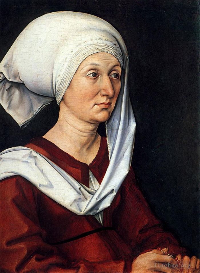 阿尔布雷特·丢勒 的油画作品 -  《芭芭拉·丢勒的肖像》