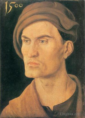 艺术家阿尔布雷特·丢勒作品《一个年轻人的肖像》