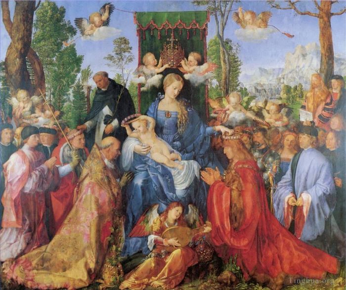 阿尔布雷特·丢勒 的油画作品 -  《罗赛尔节的女士》