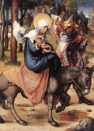 艺术家阿尔布雷特·丢勒作品《圣母的七苦,逃往埃及》