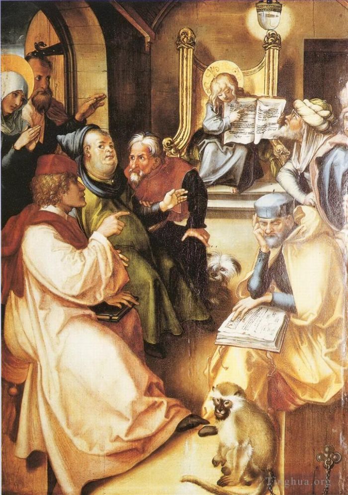阿尔布雷特·丢勒 的油画作品 -  《十二岁的耶稣在圣殿里》