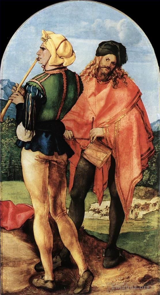 阿尔布雷特·丢勒 的油画作品 -  《两位音乐家》