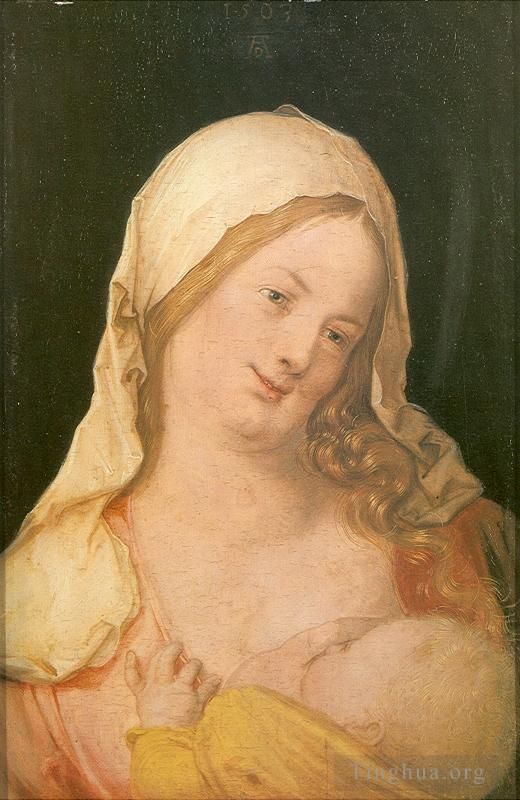 阿尔布雷特·丢勒 的油画作品 -  《圣母给孩子哺乳》
