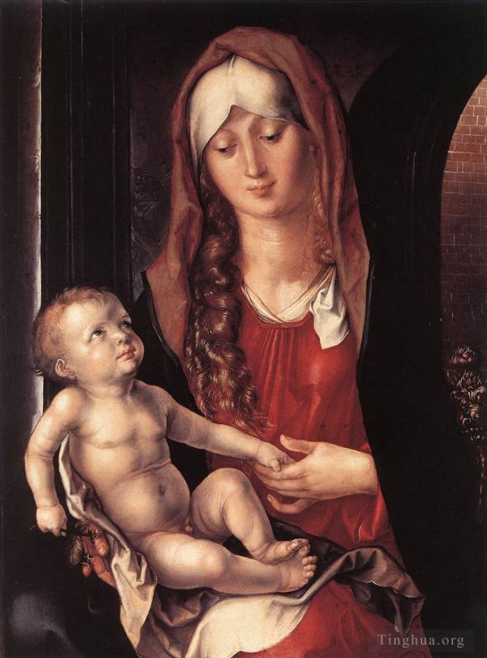 阿尔布雷特·丢勒 的油画作品 -  《拱门前的圣母子》