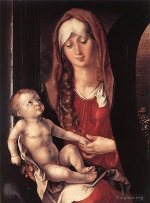 艺术家阿尔布雷特·丢勒作品《拱门前的圣母子》