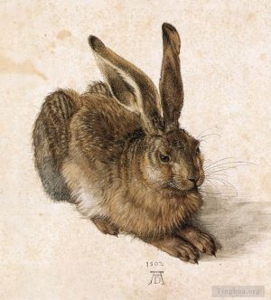 艺术家阿尔布雷特·丢勒作品《一只年轻的野兔》