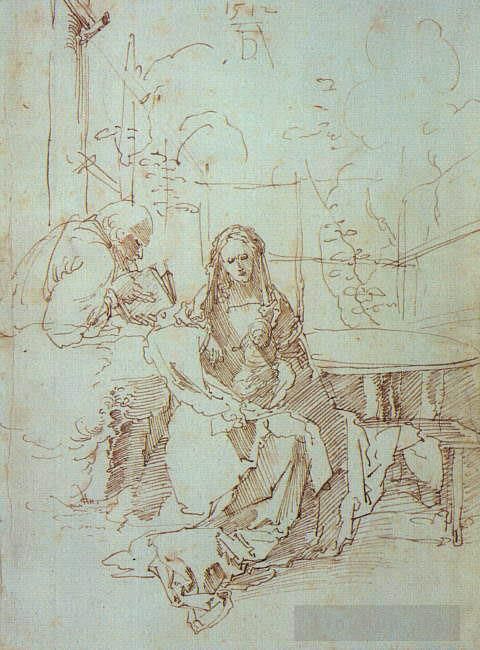 阿尔布雷特·丢勒 的各类绘画作品 -  《格子里的神圣家族》