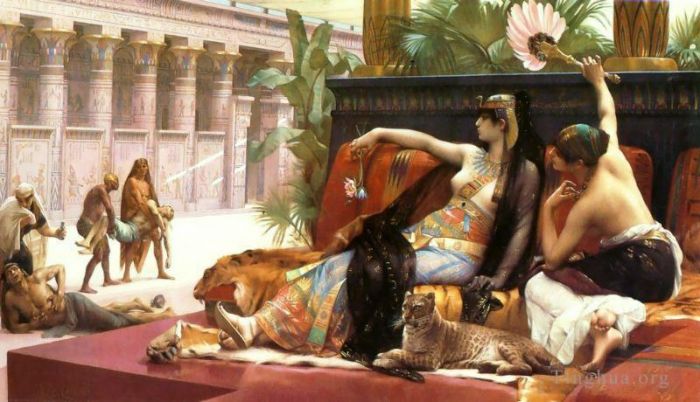 亚历山大·卡巴内尔 的油画作品 -  《克利奥帕特拉在死囚身上测试毒药》
