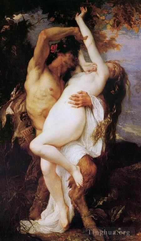亚历山大·卡巴内尔 的油画作品 -  《宁芙与萨蒂尔》