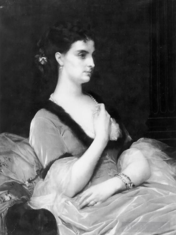 亚历山大·卡巴内尔 的油画作品 -  《一位女士的肖像》