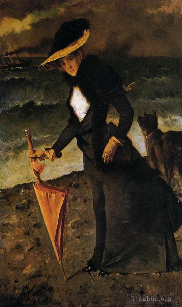 阿尔弗雷德·埃米尔·利奥波德·史蒂文斯 的油画作品 -  《漫步》