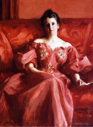 艺术家阿尔弗雷德·埃米尔·利奥波德·史蒂文斯作品《豪夫人迪林的肖像》