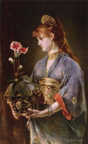 艺术家阿尔弗雷德·埃米尔·利奥波德·史蒂文斯作品《一个女人的肖像》