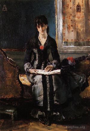 艺术家阿尔弗雷德·埃米尔·利奥波德·史蒂文斯作品《一个年轻女子的肖像》