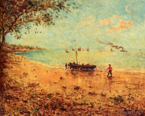 艺术家阿尔弗雷德·埃米尔·利奥波德·史蒂文斯作品《诺曼底海滩》