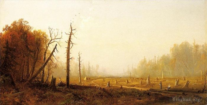 阿尔弗雷德·汤普森·布瑞彻 的油画作品 -  《秋天的风景》