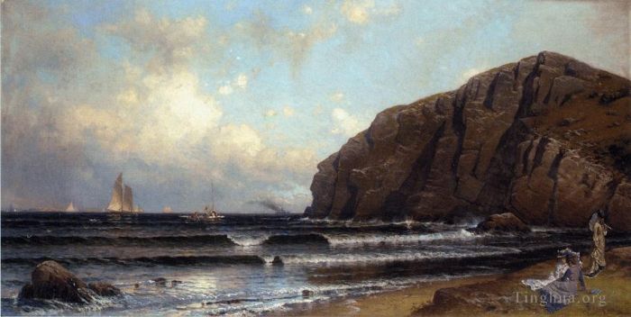 阿尔弗雷德·汤普森·布瑞彻 的油画作品 -  《库欣岛波特兰港》