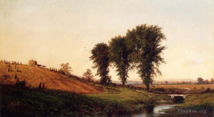 阿尔弗雷德·汤普森·布瑞彻 的油画作品 -  《干草》