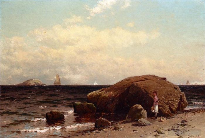 阿尔弗雷德·汤普森·布瑞彻 的油画作品 -  《眺望大海》