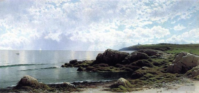 阿尔弗雷德·汤普森·布瑞彻 的油画作品 -  《燕尾湾退潮》