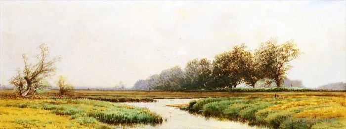 阿尔弗雷德·汤普森·布瑞彻 的油画作品 -  《纽伯里波特沼泽》