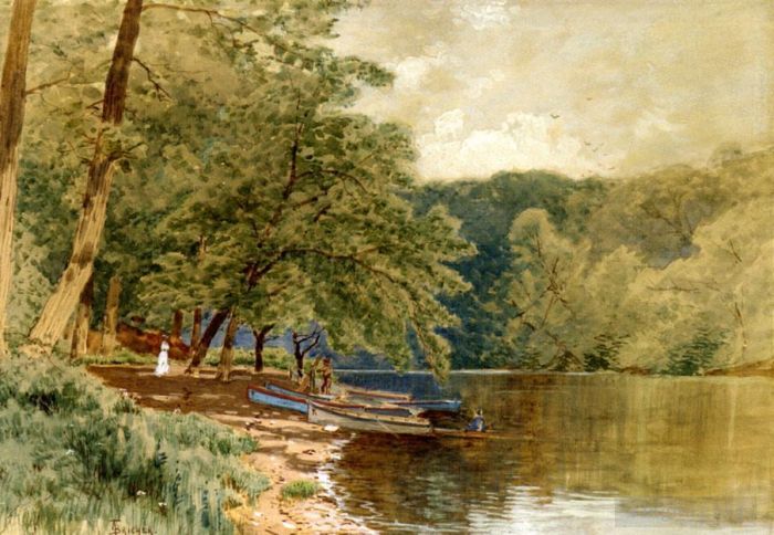 阿尔弗雷德·汤普森·布瑞彻 的油画作品 -  《划艇出租》