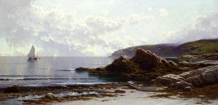 阿尔弗雷德·汤普森·布瑞彻 的油画作品 -  《驶离海岸》