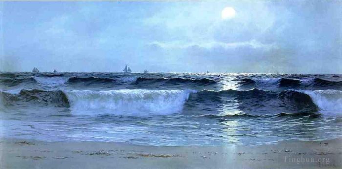 阿尔弗雷德·汤普森·布瑞彻 的油画作品 -  《海景》