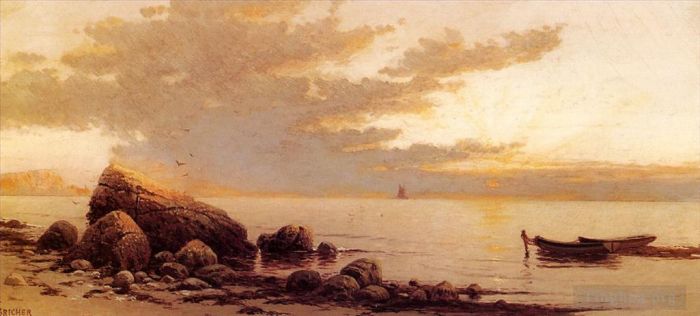阿尔弗雷德·汤普森·布瑞彻 的油画作品 -  《日落》