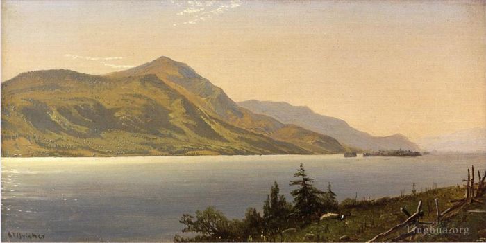 阿尔弗雷德·汤普森·布瑞彻 的油画作品 -  《乔治湖通图山又名乔治湖通图山》