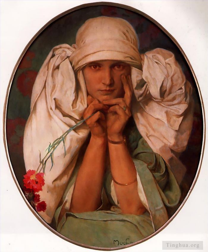 阿尔丰斯·玛利亚·慕夏 的油画作品 -  《雅罗斯拉瓦,1920》