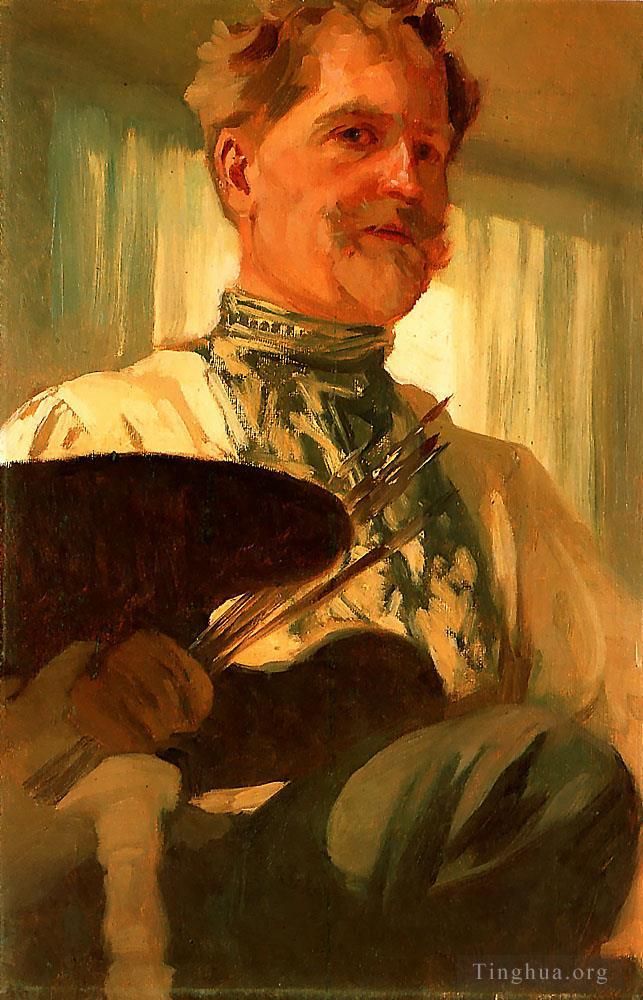 阿尔丰斯·玛利亚·慕夏 的油画作品 -  《自画像,1907》