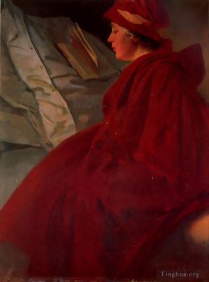 艺术家阿尔丰斯·玛利亚·慕夏作品《红斗篷》