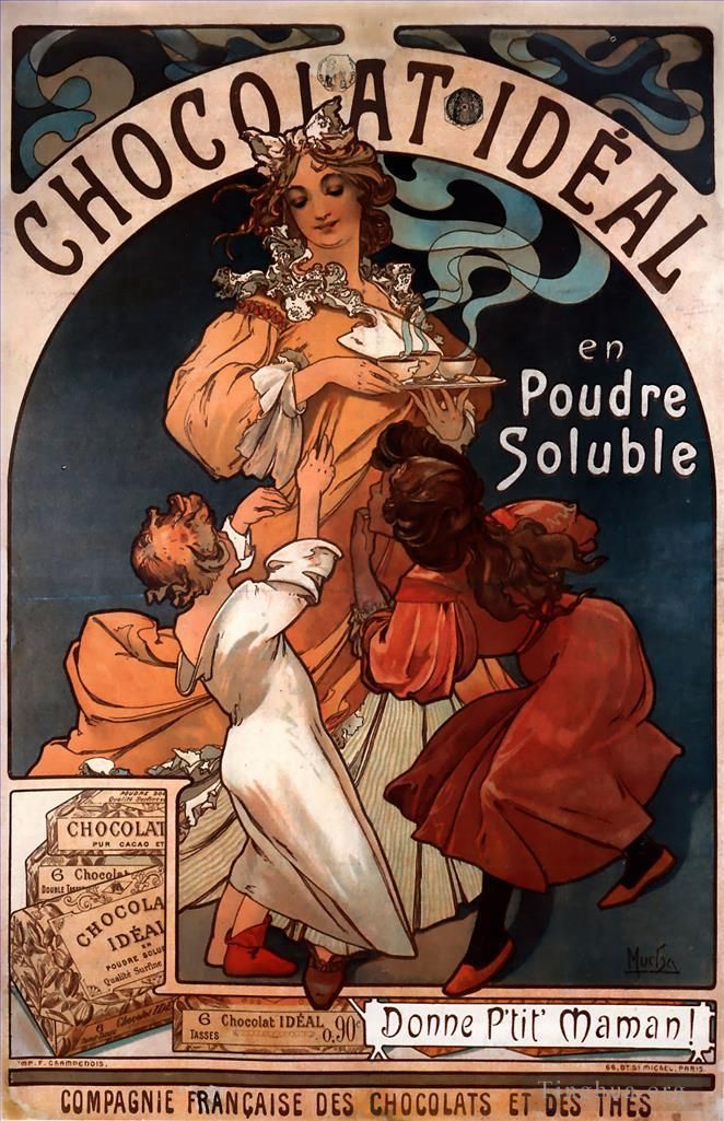 阿尔丰斯·玛利亚·慕夏 的各类绘画作品 -  《理想巧克力,1897》