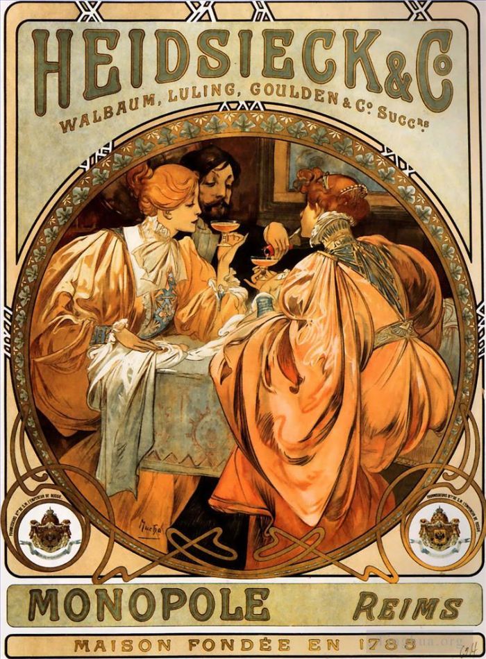 阿尔丰斯·玛利亚·慕夏 的各类绘画作品 -  《海德西克公司,1901》