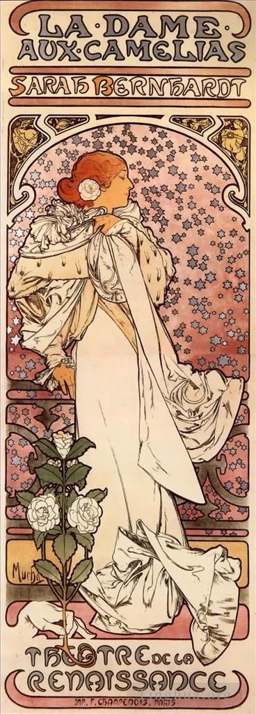 阿尔丰斯·玛利亚·慕夏 的各类绘画作品 -  《茶花夫人,1896》
