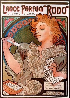 艺术家阿尔丰斯·玛利亚·慕夏作品《兰斯罗多香水,1896》