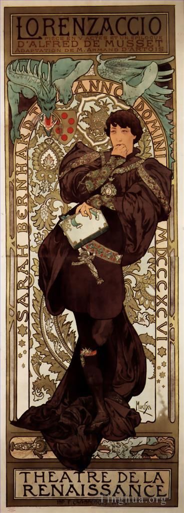 阿尔丰斯·玛利亚·慕夏 的各类绘画作品 -  《洛伦扎乔,1896》