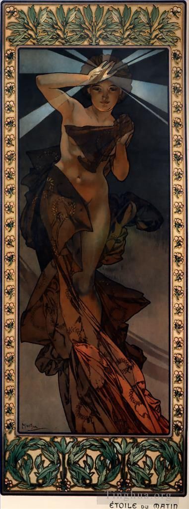 阿尔丰斯·玛利亚·慕夏 的各类绘画作品 -  《晨星,190,平版印刷》