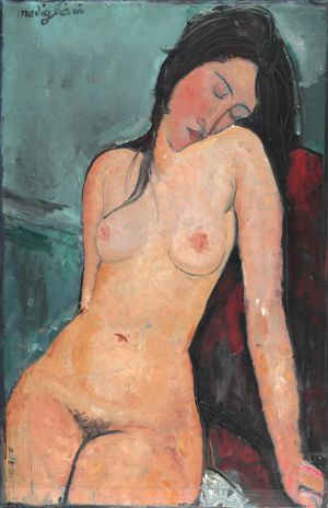艺术家阿米迪欧·克莱门特·莫迪利亚尼作品《女性裸体鸢尾树》
