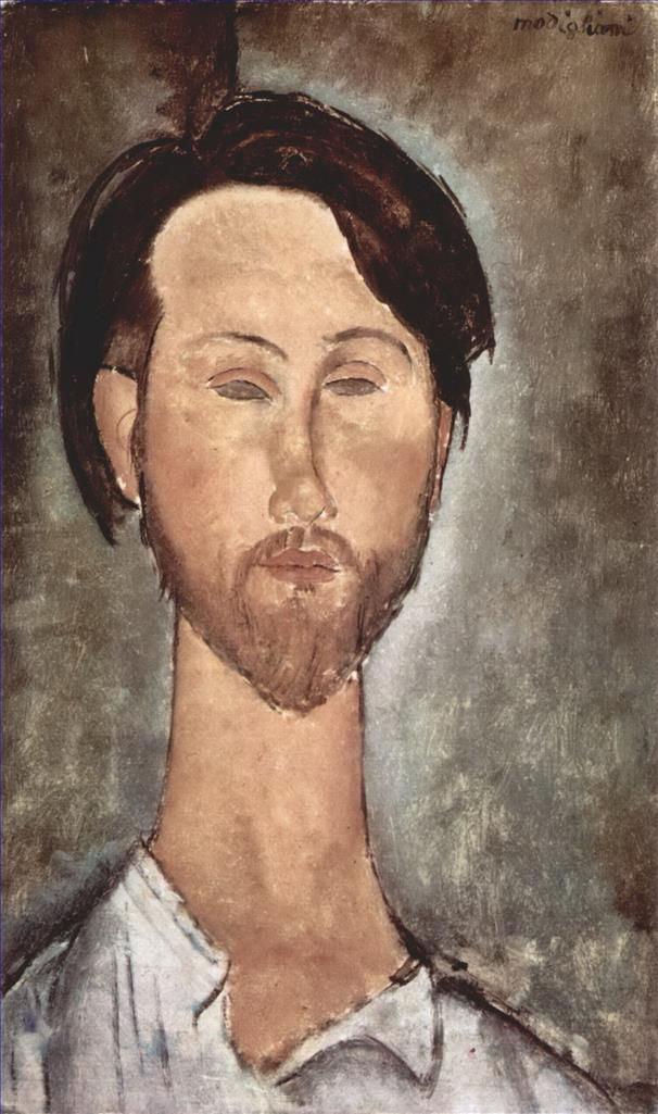 阿米迪欧·克莱门特·莫迪利亚尼 的油画作品 -  《利奥波德·兹博罗夫斯基肖像,2》