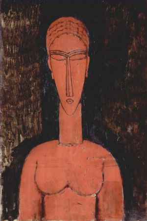 艺术家阿米迪欧·克莱门特·莫迪利亚尼作品《红色半身像,1913》
