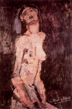 艺术家阿米迪欧·克莱门特·莫迪利亚尼作品《受苦的裸体》