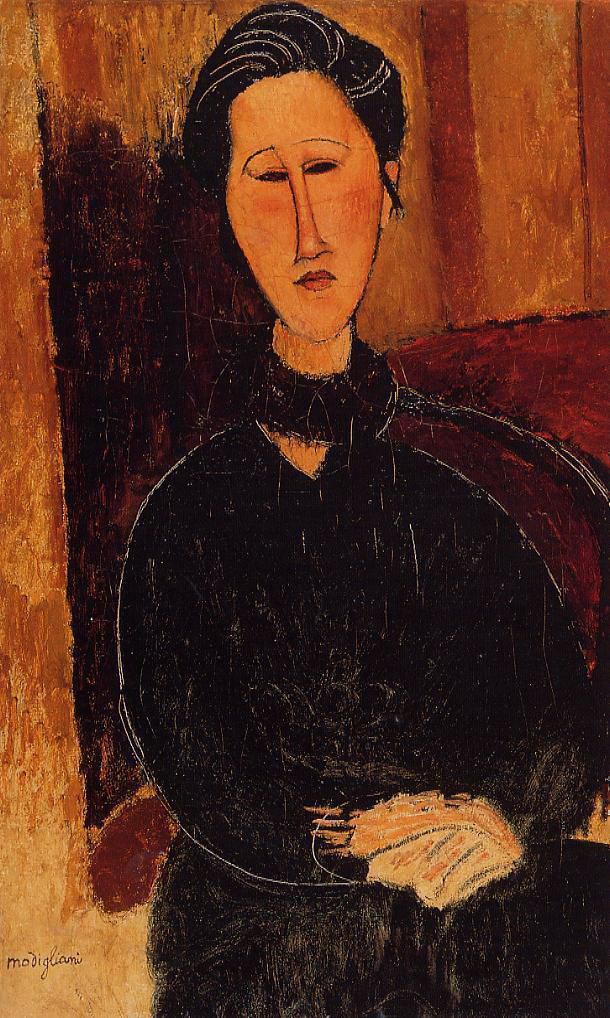 阿米迪欧·克莱门特·莫迪利亚尼 的油画作品 -  《安娜·汉卡·扎布罗斯卡,1916》